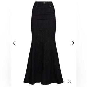 Self Portrait Denim Flare Fishtail Mermaid Skirt